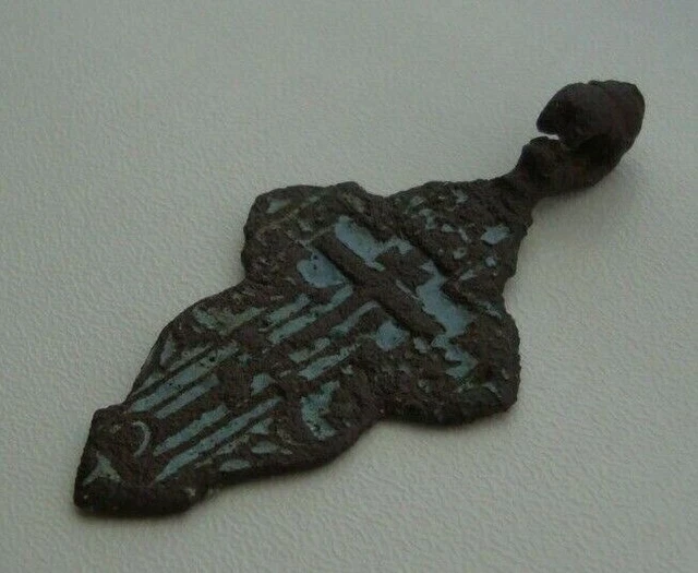 Antiguo Creyente Bronce Cruz Hembra Original M