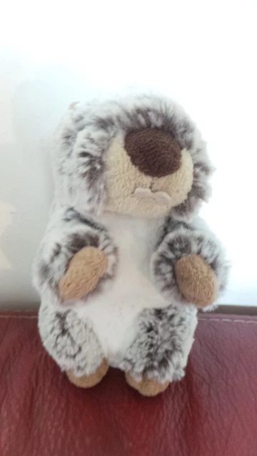 Peluche doudou marmotte creations dani marron brun chiné 16 cm