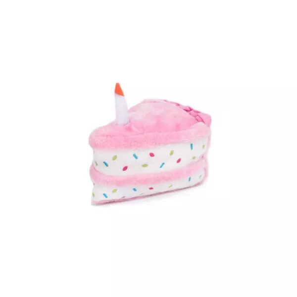 ZippyPaws Birthday Cake Toy - Dog Puppy Toy Pink