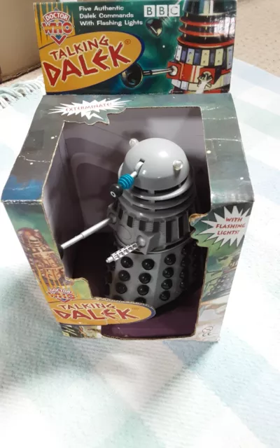 Doctor Who TALKING DALEK Silver/Grey Boxed Vintage BBC Product Enterprise NEW