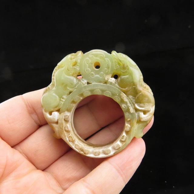 Chinese jade,Hongshan culture,manual sculpture,jade,Dragon,pendant K(219)