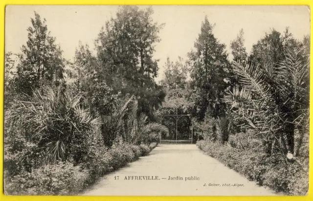 cpa ALGERIE AFFREVILLE Le JARDIN PUBLIC Algeria Public Garden Ed. GEISER, Alger