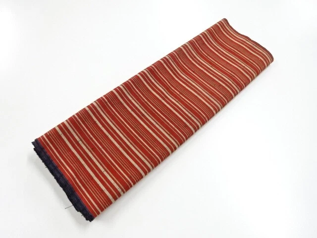 6612394: Japanese Kimono / Antique Bolt For Coat / Tsumugi / Wove Stripe