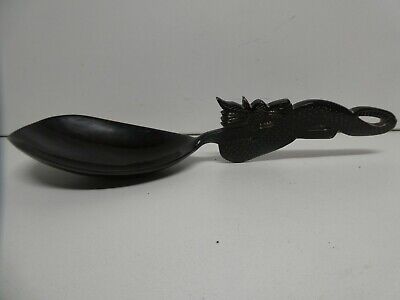 Old Carved Shaped Spoon Asian Tribal Dragon Spirit Figure - Serving Ladle Spoon
