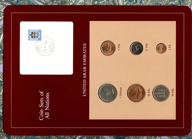 Coin Sets of All Nations UAE United Arab Emirates UNC 1973-1984 15-4-1985
