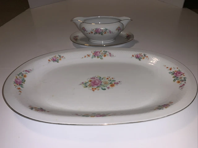 Baronet China Eschenbach Bavaria Germany Serving Platter gravy boat Jefferson