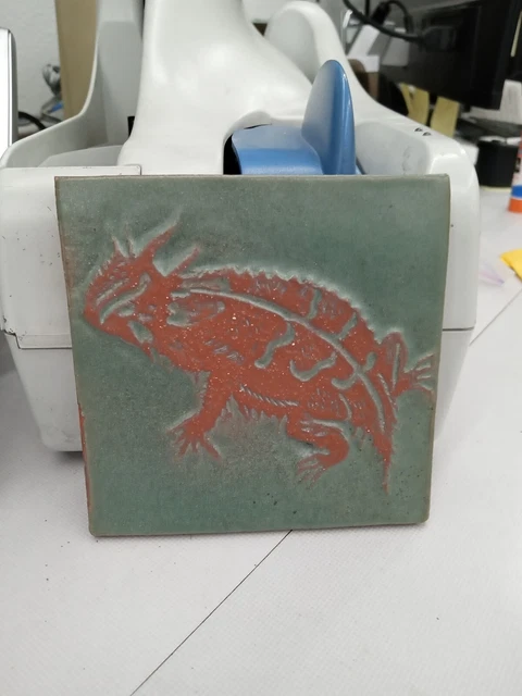 Lizard Decor On Brick Coaster