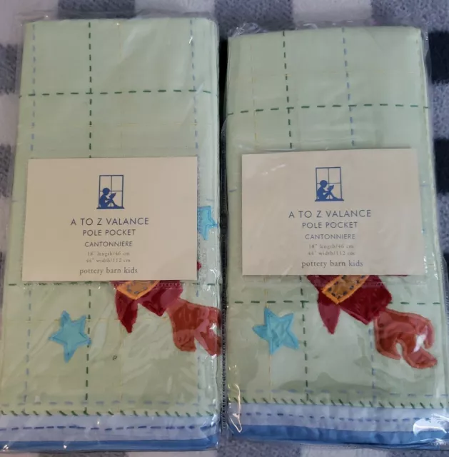 Pottery Barn Kids A to Z Valance Pole Pocket 18 x 44 Brand New