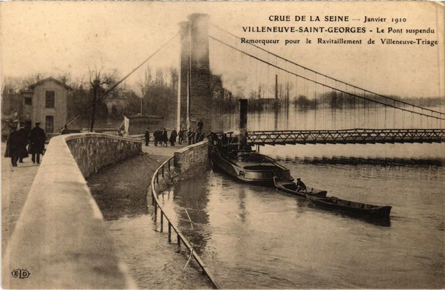 CPA AK Villeneuve St.Georges Le Pont suspendu FRANCE (1282767)