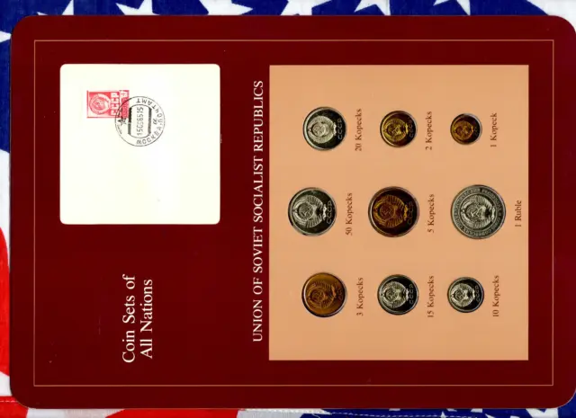 Coin Sets of All Nations USSR Russia 1976-1990 UNC 1 Ruble 1976 3 Kopecks 1990