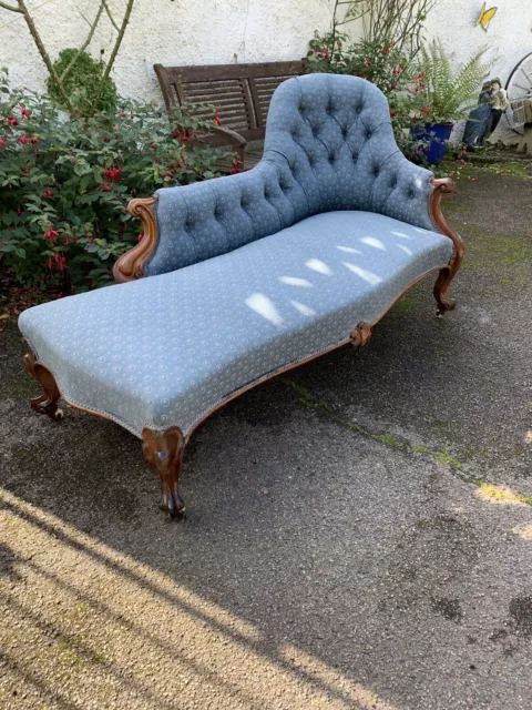 Antique Victorian Rosewood Chaise Longue