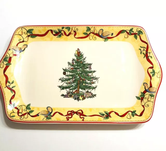 Spode Portmeirion Christmas Tree Annual Dessert Tray 12" Holiday Serveware