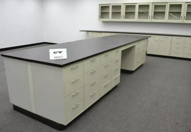 13' x 4' Laboratory Island Cabinet Group w/ Countertops & Desk Area / E1-036 3