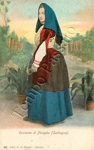 Cartolina di Ploaghe, costume tradizionale - Sassari