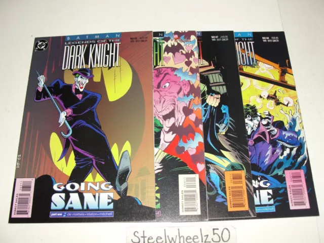 Batman Legends Of The Dark Knight #65-68 Comic Lot DC 1994 Joker Going Sane RARE Batman Legends Of The Dark Knight #65-68 Comic Lot DC 1994 Joker Going Sane RARE