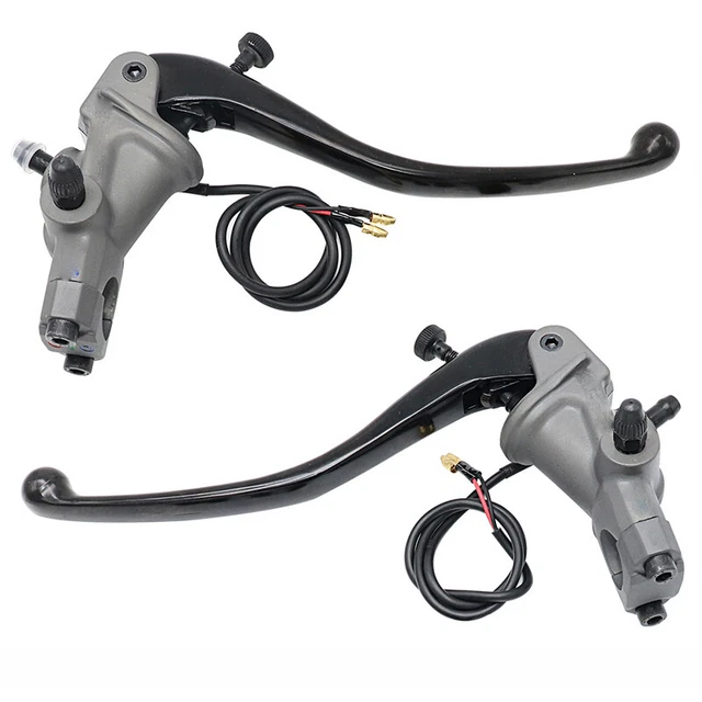Motorcycle Brake Clutch Pump Lever w/ Dual Hydraulic Master Cylinder Reservoir