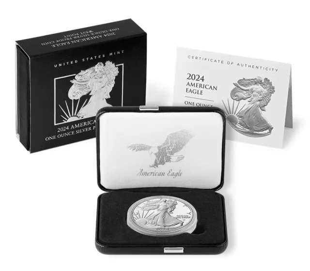 2024-W PROOF American Silver Eagle In CASE w/ Box & COA 24EA!!!