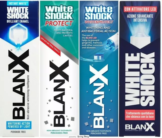 BlanX White Shock Protect + LED Light/Daily Protect/Instant Whitening Toothpaste