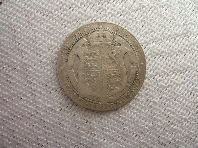 1907   King Edward Vii    Silver  Half Crown  Coin....   .925 Silver