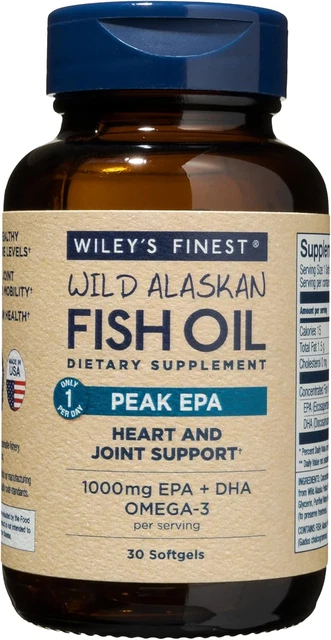 Wileys Finest Peak Epa 1000mg Epadha Omega 3 Per Capsule High Potency 