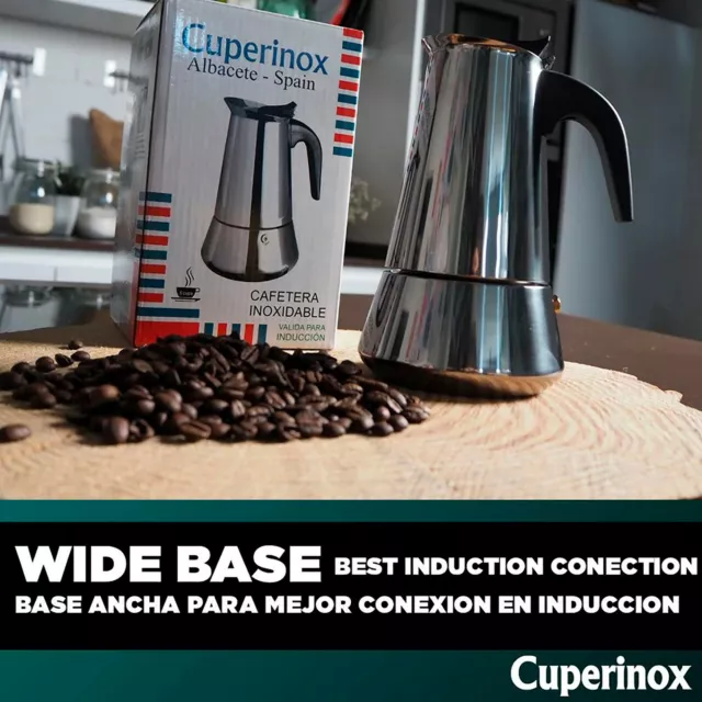 Cafetera Italiana Acero Inoxidable Apto Induccion Expresso Clasica Moka Coffee 2