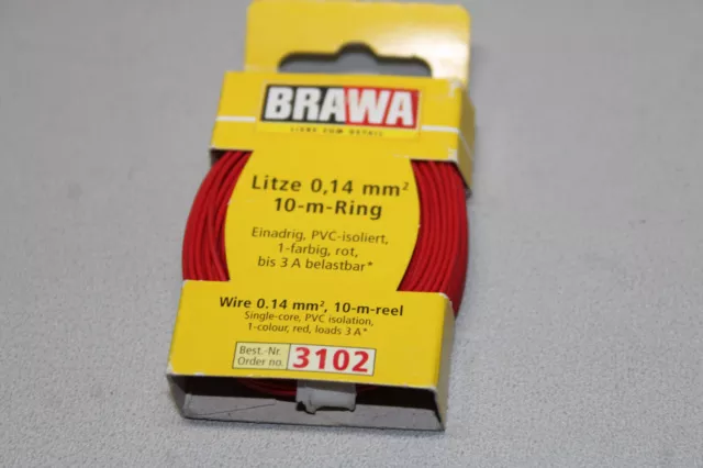 Brawa 3102 Filo Trefoli Rosso 0,14mm ² Scala H0 Conf. Orig.