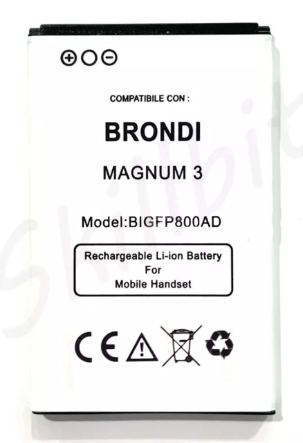 BATTERIA PER BRONDI MAGNUM 3 MAGNUM3 BL-11AT BIGFP800AD BL11AT  1100 mAh NUOVA