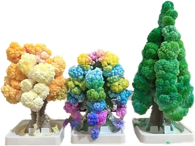 3 in 1 Mini Christmas Tree Magic Growing, Paper Tree Colorful DIY Crystal Toy &
