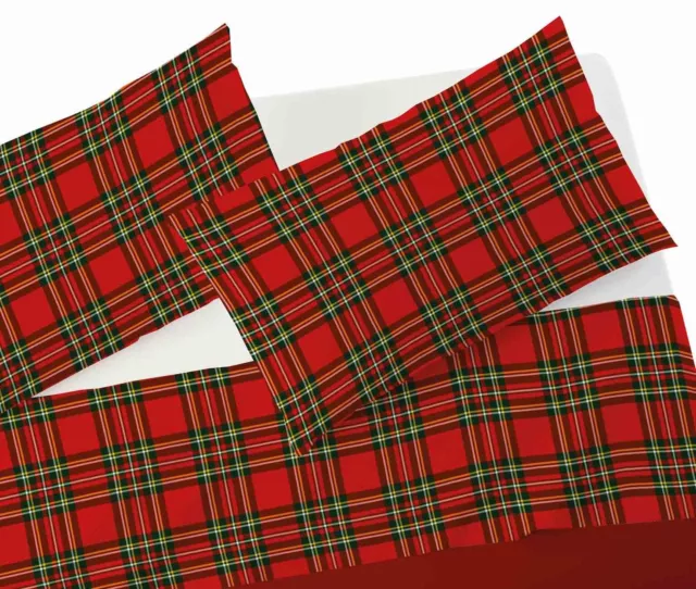 Completo lenzuola flanella cotone TARTAN