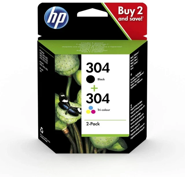 2 Original HP 304 Druckerpatronen für Envy 5020 5030 5032 5034 Deskjet 3735 3750