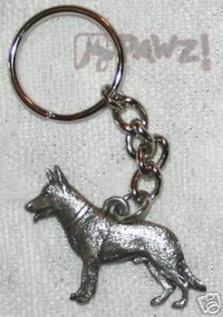 GERMAN SHEPHERD Dog Fine Pewter Keychain Key Chain Ring Fob