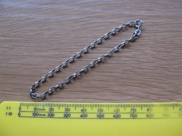 Vintage, Sterling Silver, 925, Rolo Link Chain Bracelet, 7.5"