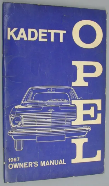 Old Original 1967 Opel Kadett Owner's Manual Very Rare