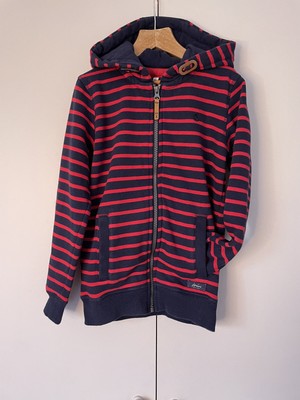 SAM & JO cerniera Felpa con cappuccio Smart-NEW-AGE 4-5 Blu & Rosso A Righe cotone lavorato a maglia 