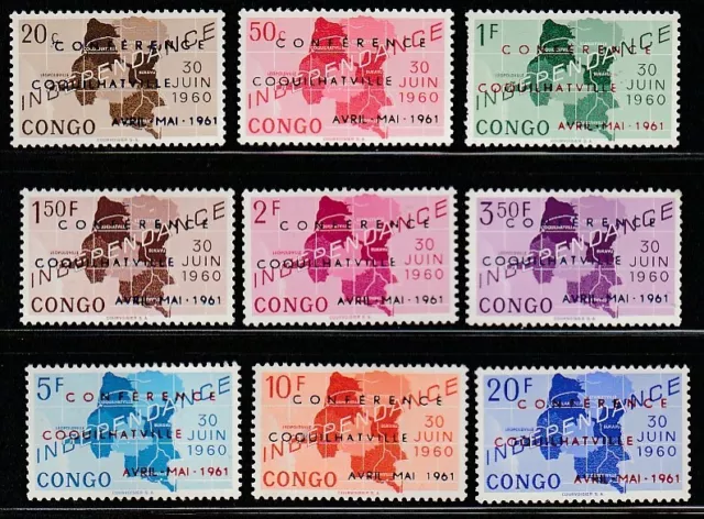 Congo-Democratic Rep.  1961   Sc # 371-80(9val.)    MNH    OG