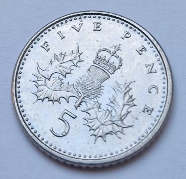 Pièce de monnaie 5 pence Elizabeth II "3e effigie" 1990 Royaume-Uni