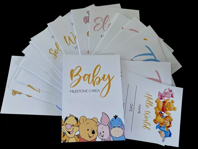 Set Of 45 Stunning Winnie Pooh Baby Milestone Cards - Capture Precious Moments