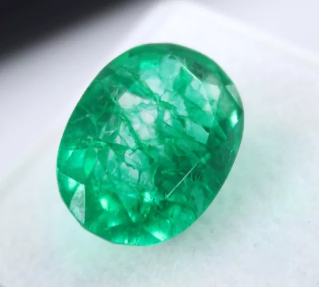 9 Ct Natural Untreated Green Oval Colombian Emerald CERTIFIED Loose Gemstone