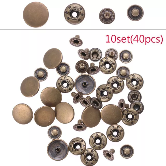 10set (40pcs) Diy Stud Scrapbooking Snap Buttons Round Press Button Fasteners