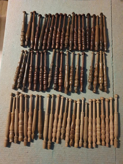 63 bobinas de madera gruesas para hacer encaje sin bengalas