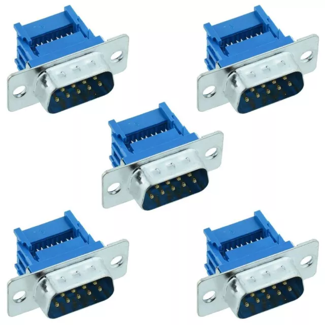 5 x 9-Way IDC Male D Plug Connector