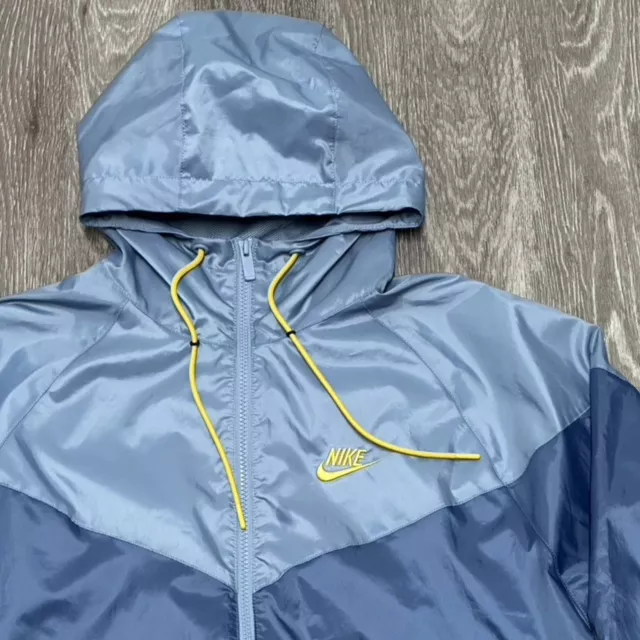 Nike The Windrunner Jacket Womens Small Blue Yellow Two Tone Windbreaker Running 3