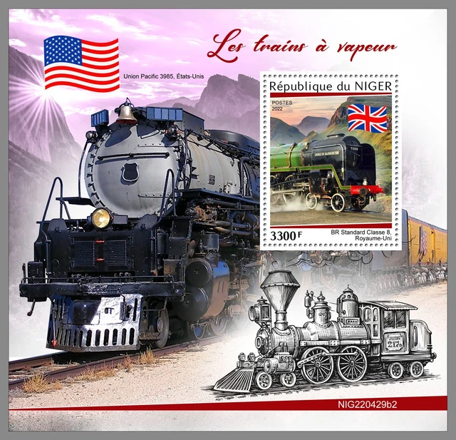 NIGER 2022 MNH Dampflokomotiven Steam Trains #429b2