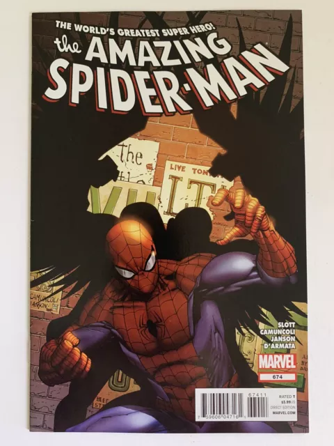 The Amazing Spider-Man #674 9.4 Nm 2012 1St Print Main Cover A Marvel Comics