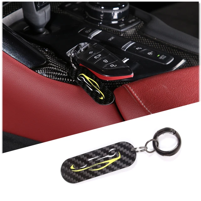 Keyrings Real Carbon Fiber Chain Key Holder Rings For Toyot Supra 2019-2022