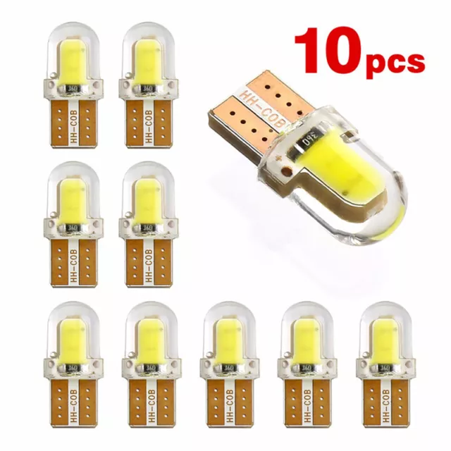 10X LED T10 194 168 W5W COB CANBUS Silica Bright White License Light Bulb R Gx