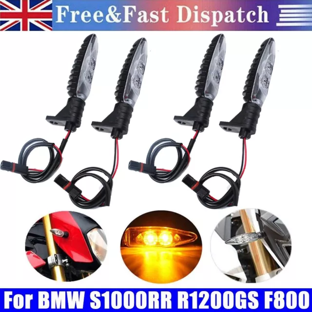 4X Motorcycle Front Led Turn Signal Indicator Light For BMW S1000RR R1200GS F800