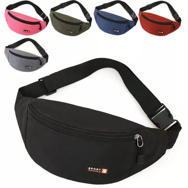 Men Women Waist Bags Fanny Pouch Running Body Bum Belt Money Bag Pack Travel Zip