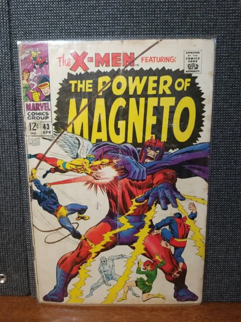 X-men 43 (Marvel 1968) "Power of Magneto" Quicksilver Scarlet Witch App KEY G