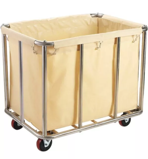 Commercial Laundry Cart with 4 Wheels,11.35 Bushels Large Laundry Roller, Yellow